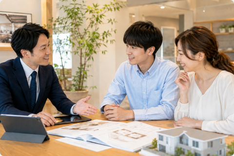 住まいの設計に取り組むアレスホームのスタッフ