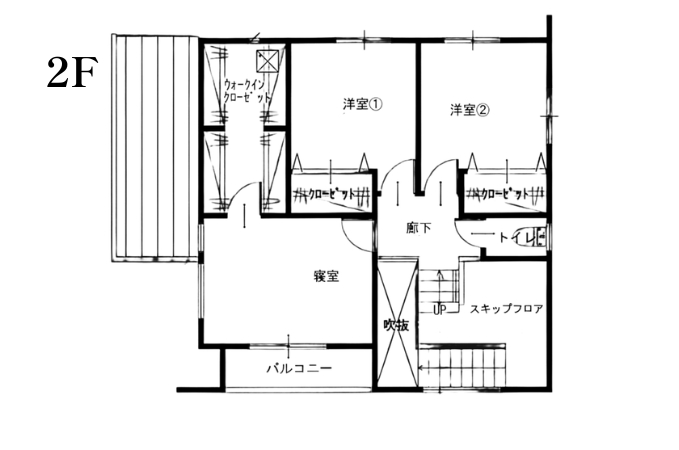 【松山市平井町】 ◆32坪3LDK・回遊動線×書斎◆の間取り図