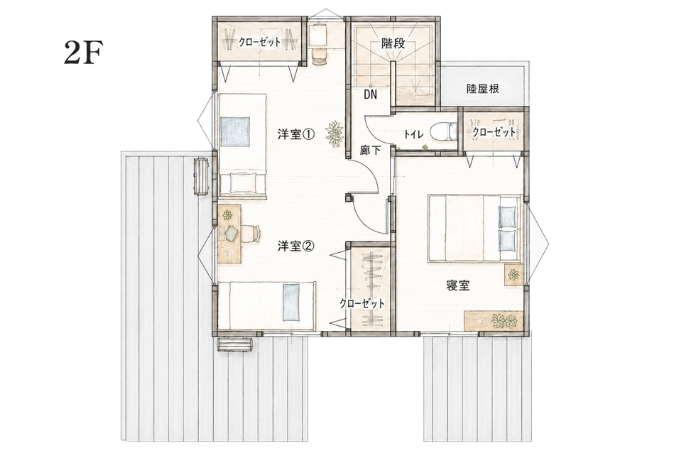 【松山市 西垣生町】 ◆28坪 3LDK・機能性×開放感◆の間取り図
