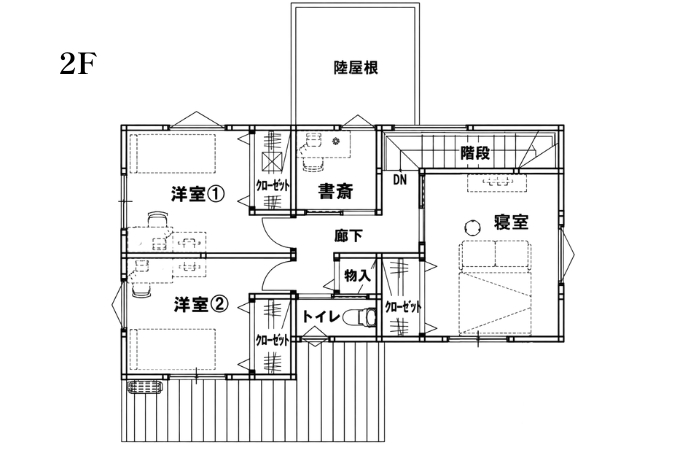 【八幡浜市保内町】 ◆32坪5LDK・和室×書斎◆の間取り図
